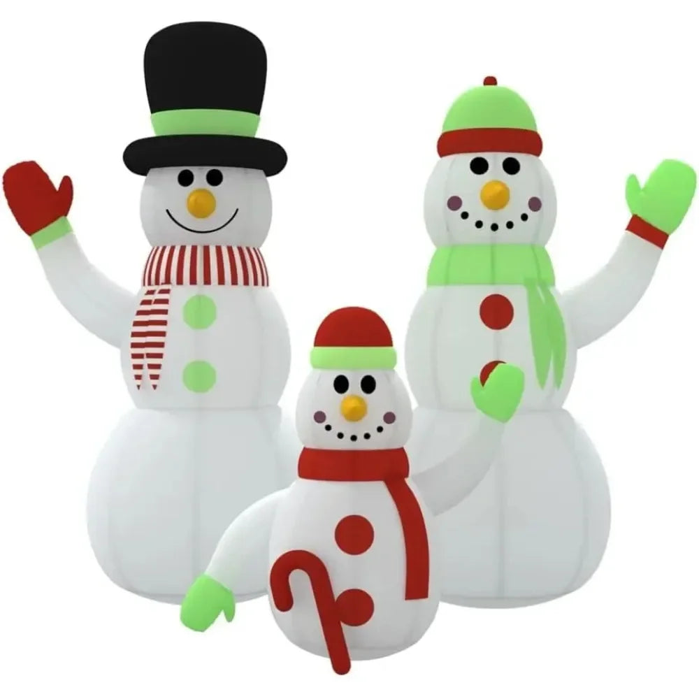 Inflatable Snowman Family,Lighted Christmas Inflatable Decorations, Outdoor Holiday Decorations Inflatable Yard Decorations