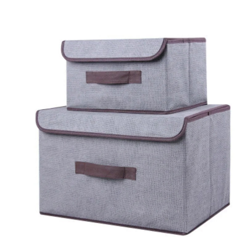 Houseware Box 2 Pieces/set of Linen Storage Boxes for Cosmetics, Stationery and Clothing