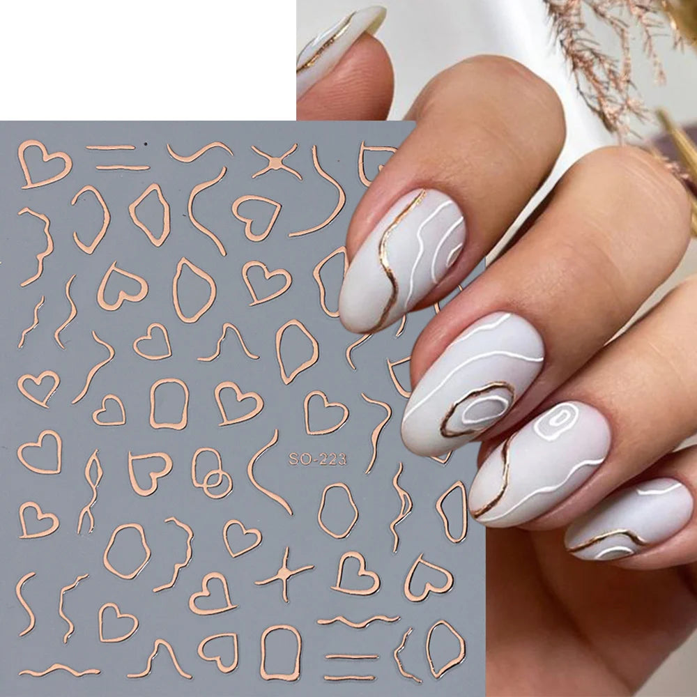 1~10PCS Nail Enhancement Sticker Embossed Multi Purpose Nail Tool Nail Patch Colorful Beauty Nail Decoration Three-dimensional