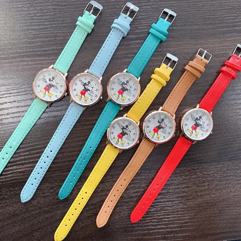 Luxury Womens Watches Fashion Cute Cartoon Mickey Quartz Watch for Women Girl Wristwatch Ladies Dress Watch Female Simple Clock