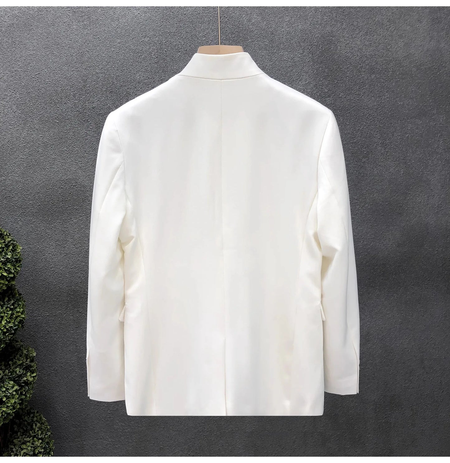S-8017 Retro stand collar casual suit for men, Zhongshan suit jacket for men, white mini suit for men