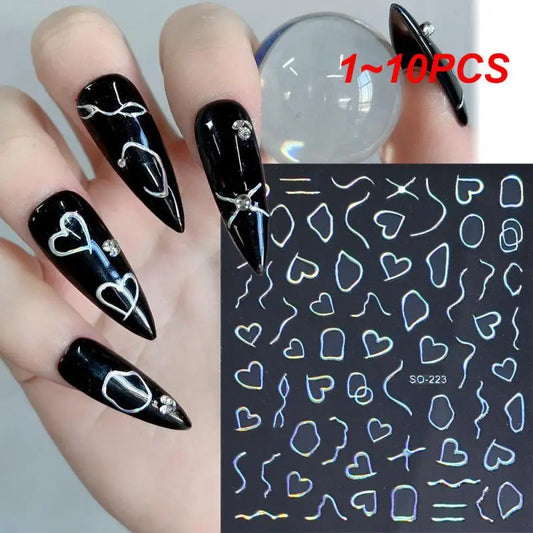 1~10PCS Nail Enhancement Sticker Embossed Multi Purpose Nail Tool Nail Patch Colorful Beauty Nail Decoration Three-dimensional