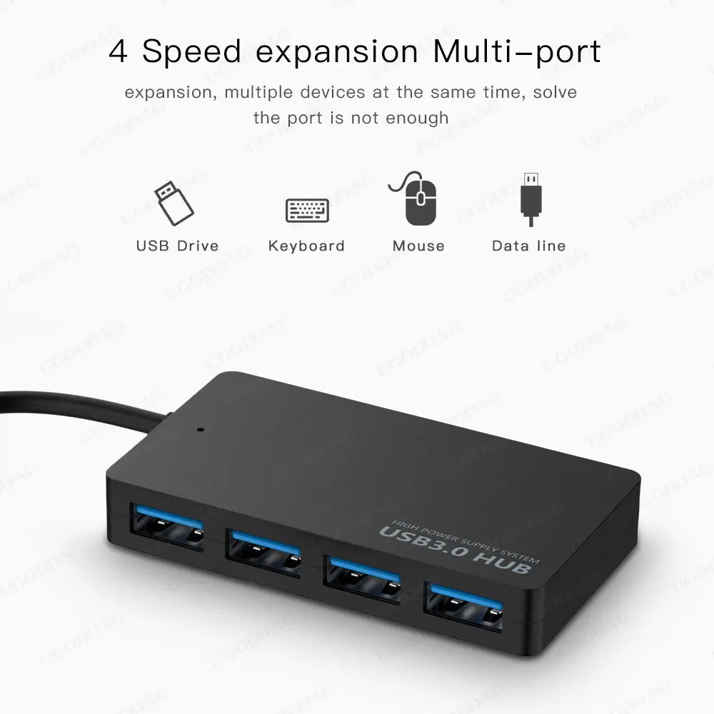 1pc High Speed USB 2.0/3.0 HUB Multi USB Splitter 4 Ports Expander Multiple USB Expander Computer Accessories For Laptop PC