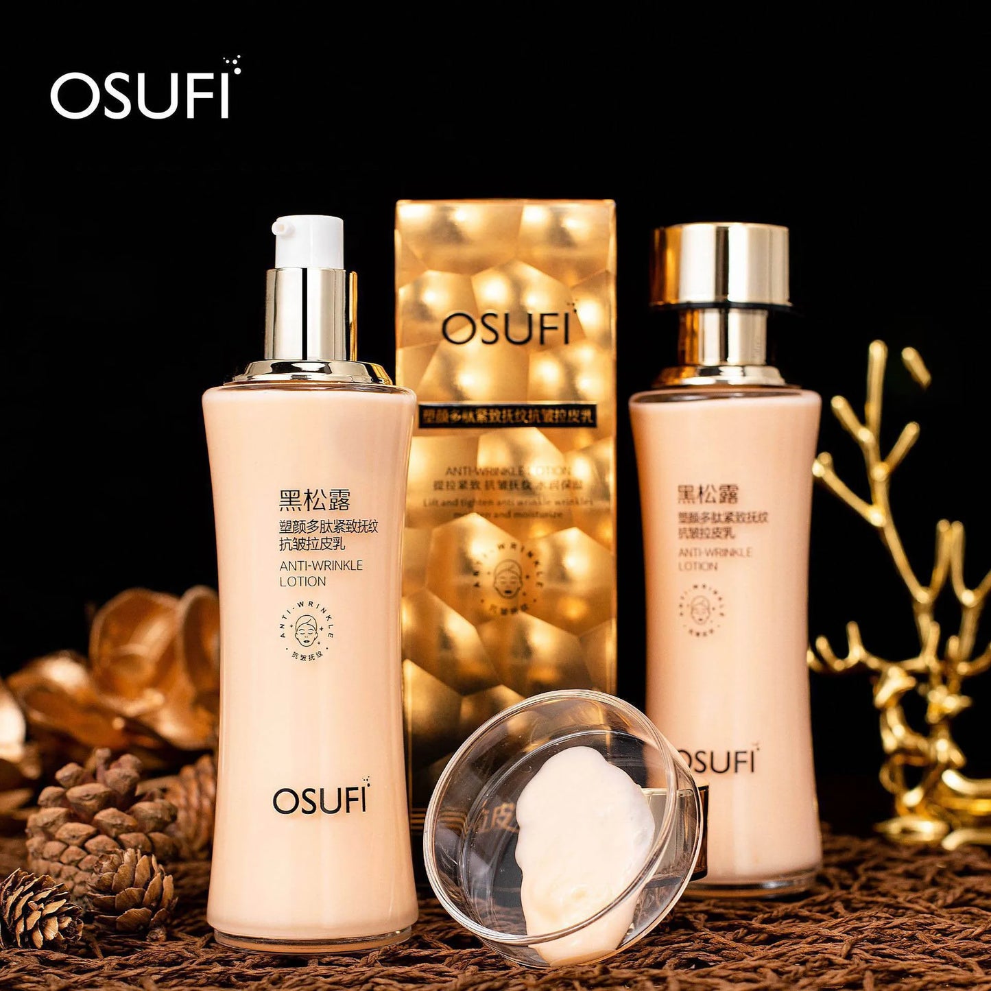 OSUFI Black Truffle Polypeptide Beauty Firming Lifting Facial Lotion Nourishing For Face Skin Care Products Makeup Emulsifiers