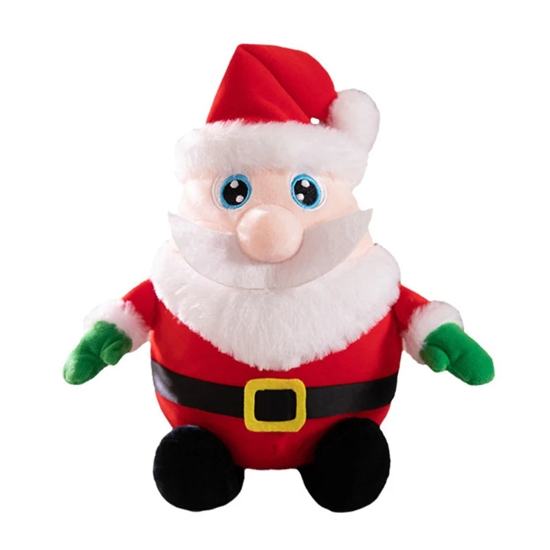 Light Up Santa Plush Toy Cartoon Christmas Snowman for Festival Holiday Sofa Decors Collectible Figure Party Props