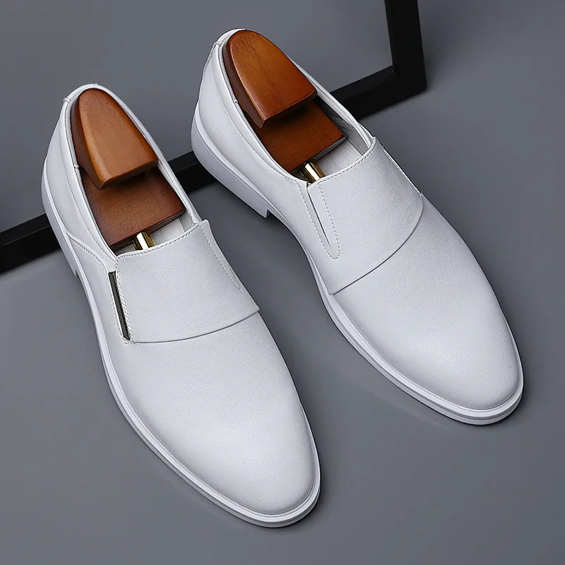 Men's Leather Shoe Fashion Dress Shoes Pointed Toe Split Casual Formal Loafers Business Wedding Oxfords Zapatillas De Hombre Man