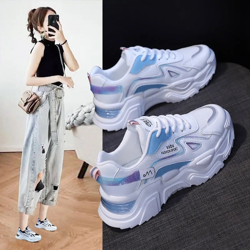 Women Sneakers Fashion Versatile SpringAutumn Casual Shoes Ladies  Platform Brand Dad's Shoes Breathable Jogging Tennis Trainers