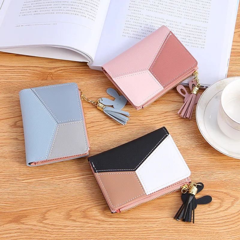 Fashion Wallets Zipper Coin Purse Lady Long Short Purses Handbags Women Clutch Cards Holder PU Leather Moneybag Billfold Wallet