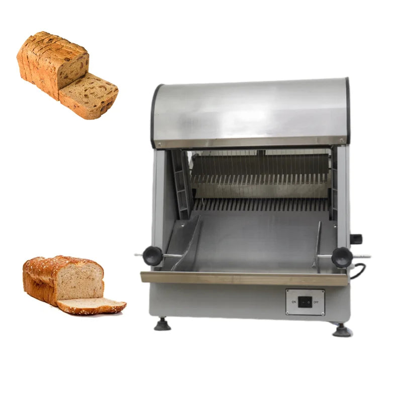 Commercial Bread Slicer 250W Stainless Steel 12mm Blades Electric Bread Cutting Machine Kitchen Appliance Toast Processor