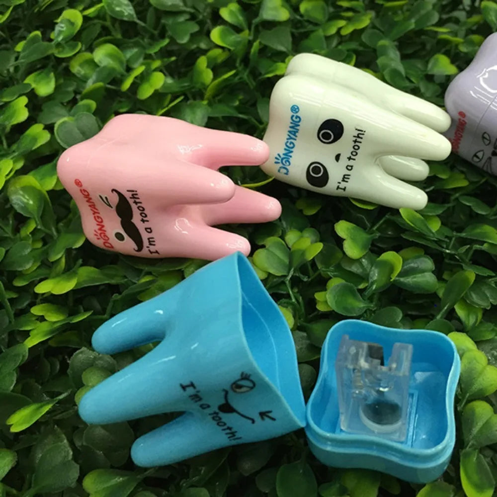 Kawaii Teeth Shape Pencil Sharpener Creative Pencil Cutting Tool Student Stationery Gift Makeup Tool Office School Supply