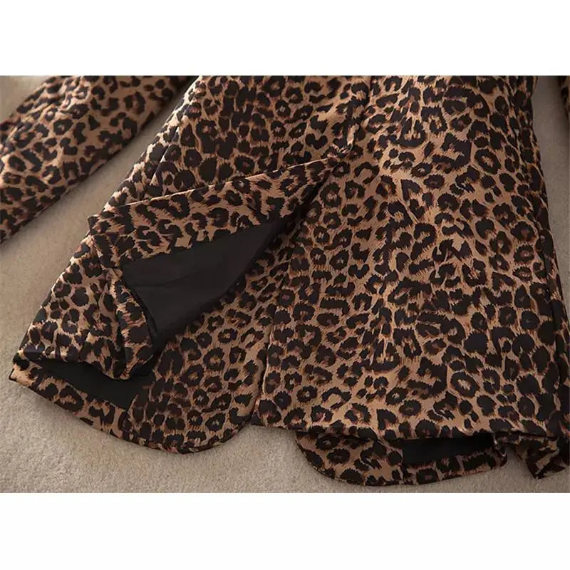 2022 New Fashion Women Blazer Leopard OL Long Sleeve Suit Coat Blazers Jackets Office Lady Tops Biker Jacket Outwear Tops