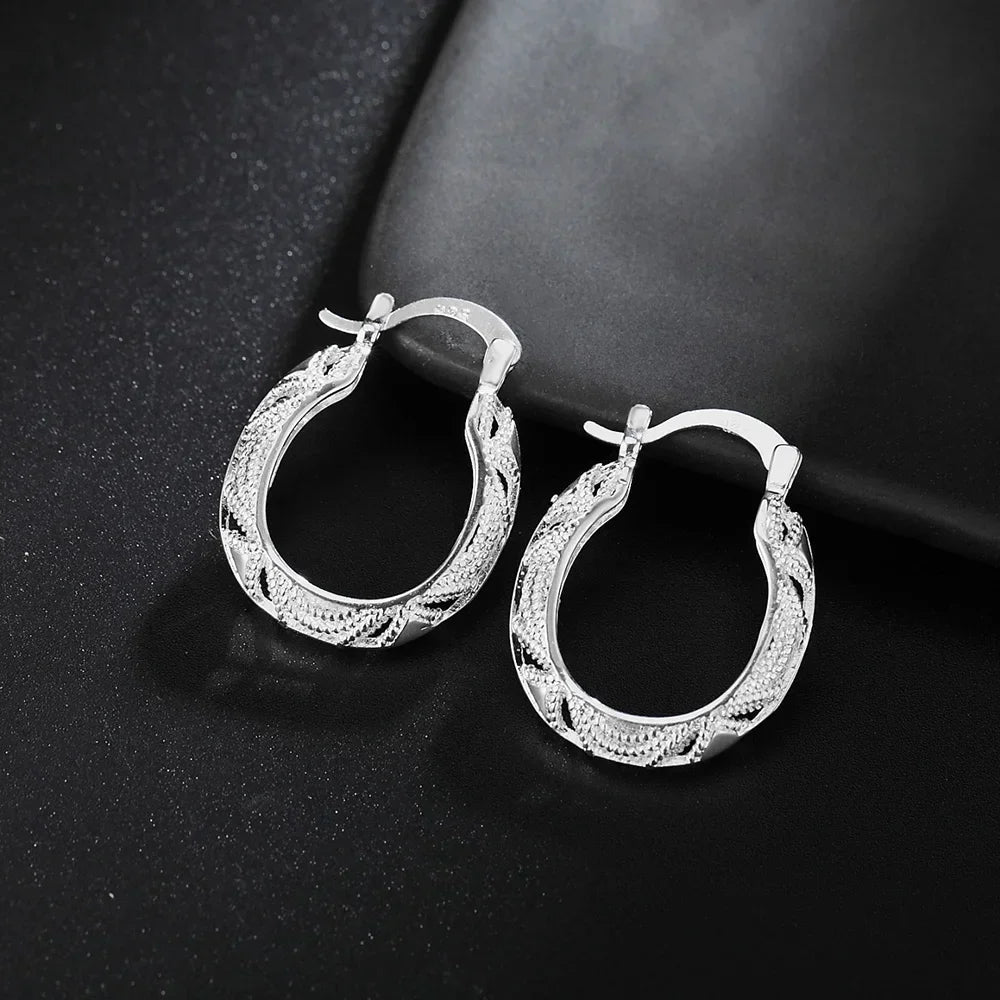 Wholesale Lady 925 Sterling Silver Hoop Women Wedding Earring Jewelry Party Charms Cute Fashion Christmas Gift Nice