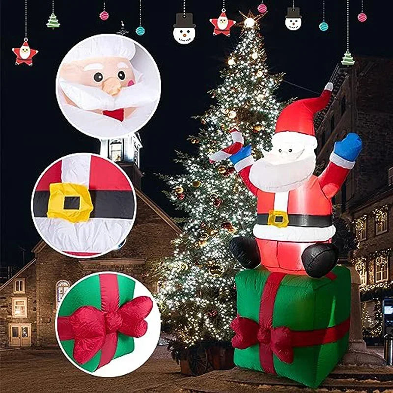 6FT Inflatable Santa Claus Christmas Decoration Indoor and Outdoor Dress Up Holiday Ambiance inflatable air model Christmas Gift