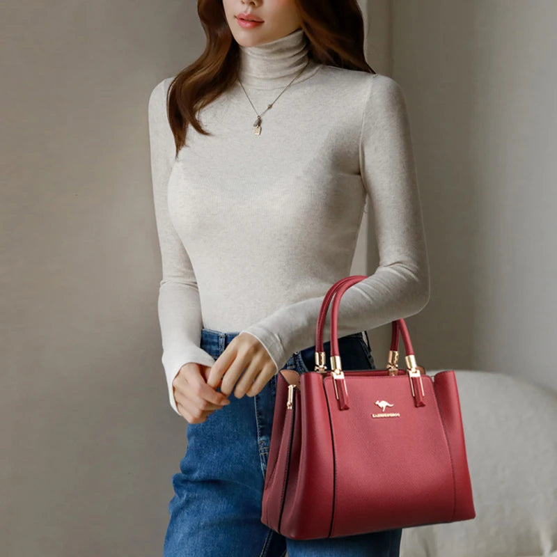 2024 Luxury Women Designer 3 Layers Shoulder Crossbody Sac Ladies Large Capacity Leather Handbags Shopper Brand Messenger Totes