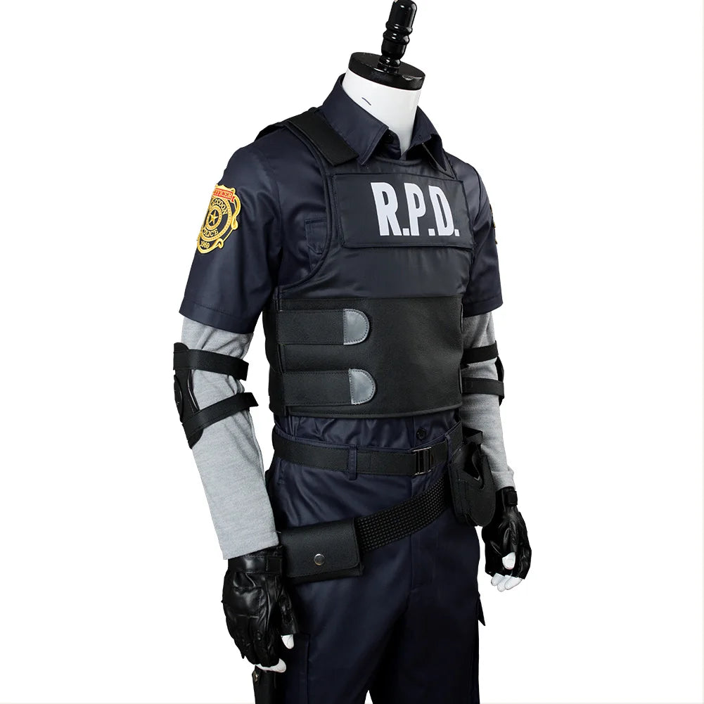 Leon S Kennedy Evil Cosplay Biohazard Resident 4 Remake Costume Men Disguis Jacket Coat Tops Pants Outfits Halloween Party Suit