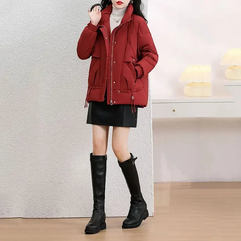 Thick Women's Coat Loose Casual Down Jacket Outdoor Clothes Offers Fashion 2024 Lady Parka Great Demi-season Hot Elegant Luxury