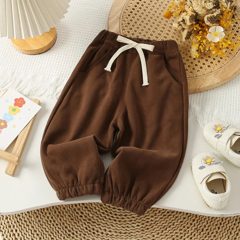 Girls' Fall Casual Pants Baby Girl Trousers All-Match Sports Trousers Kindergarten Children Autumn Ankle Banded Pants Sweatpants