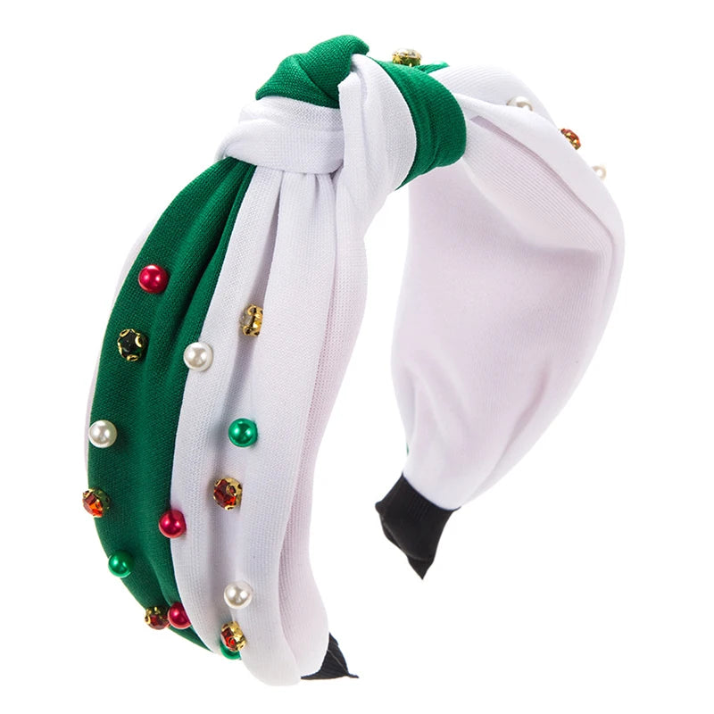 1Pc Christmas Pearl Headband Rhinestone Band Women's Minimalist Holiday Trend Hair Accessories