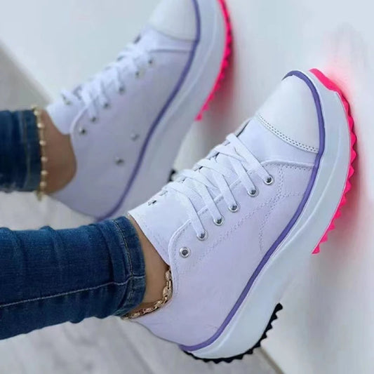 Women Sneakers  Female Canvas Shoes Tennis Ladies Shoes Chunky Platform Lace Up Shoe for Woman Plus Size Zapatillas De Mujer