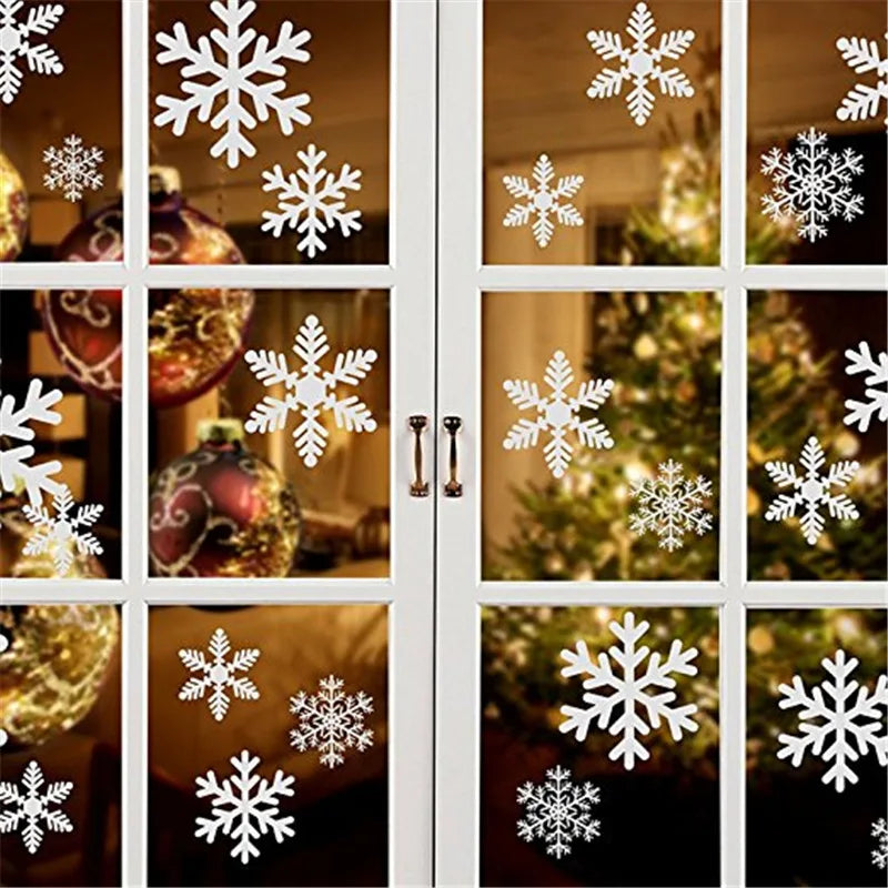 1Sheet Christmas Party Lights Snowflake Stickers Rotating Xmas Pattern Outdoor Holiday Self-adhesive Home Window Garden Decor