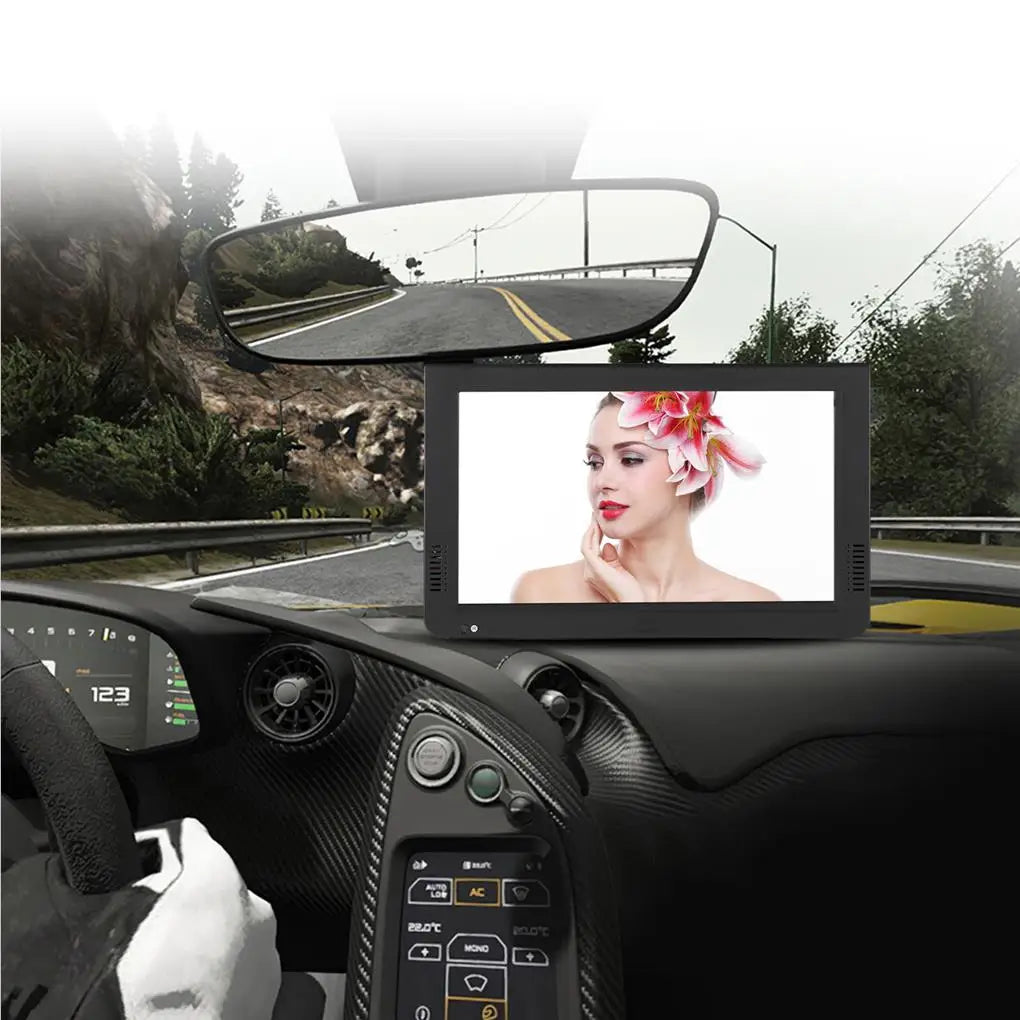 US Plug Portable Television 1080P VGA AV Video Player Travel Screen TV