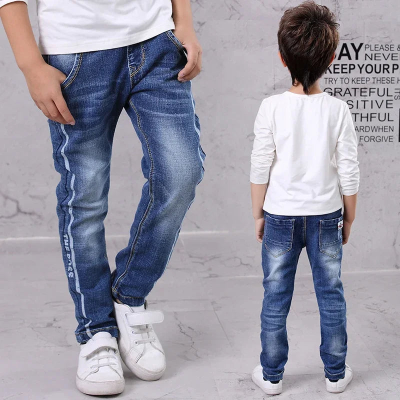 IENENS Kids Boys Jeans  Fashion Clothes Classic Pants Denim Clothing Children Baby Boy Casual Bowboy Long Trousers  5-13Y