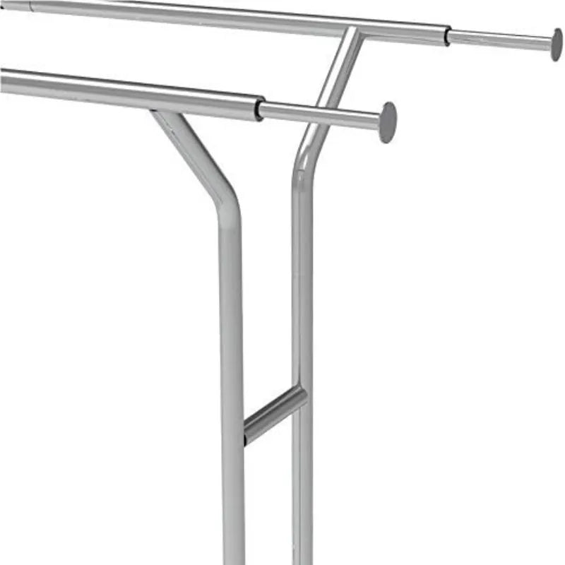 Simple Houseware Heavy Duty Double Rail Clothing Garment Rack, (Chrome/Black)optional