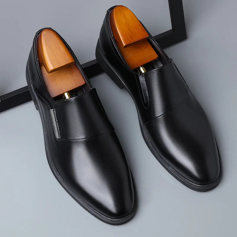 Men's Leather Shoe Fashion Dress Shoes Pointed Toe Split Casual Formal Loafers Business Wedding Oxfords Zapatillas De Hombre Man