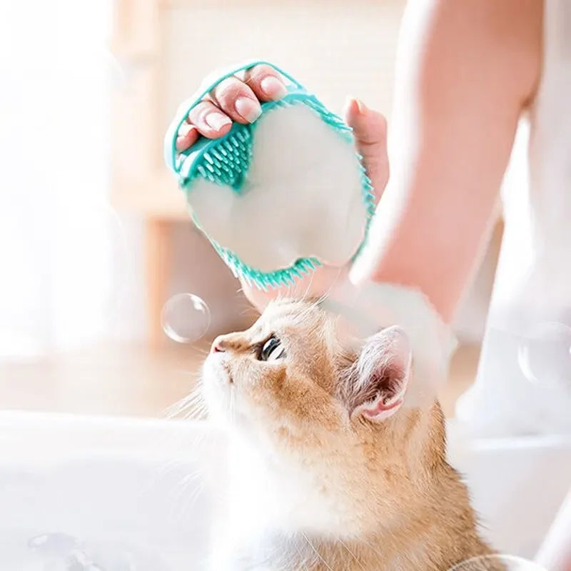 Pet Bathing Brush Soft Silicone Massager Shower Gel Bathing Brush Clean Tools Comb Dog Cat Cleaning Grooming Supplies Pet Items