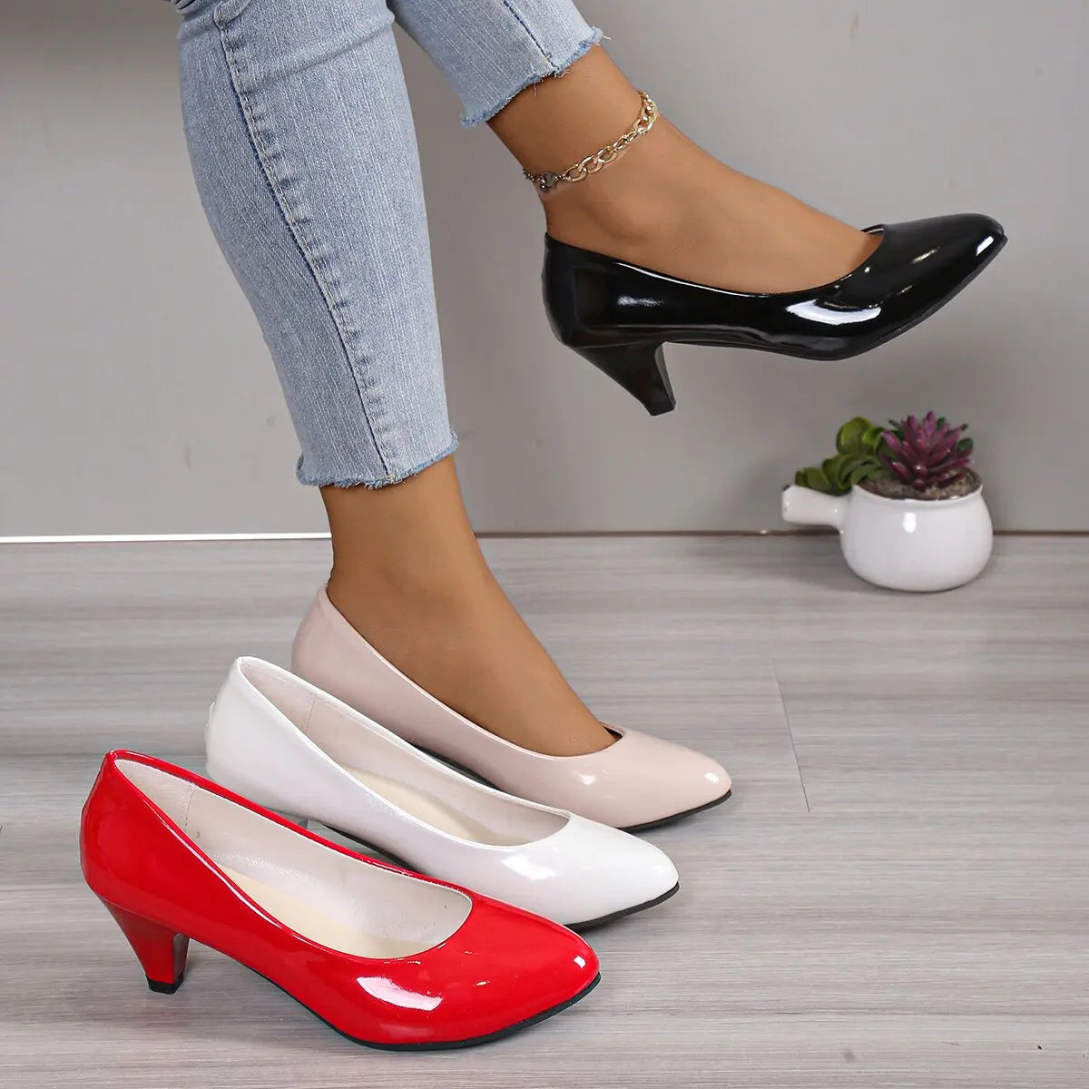 New Women High Heels Nude Shallow Mouth Pumps Fashion Shoes Office Work Party Shoes Ladies Wedding Shoes Solid Color Heels Women