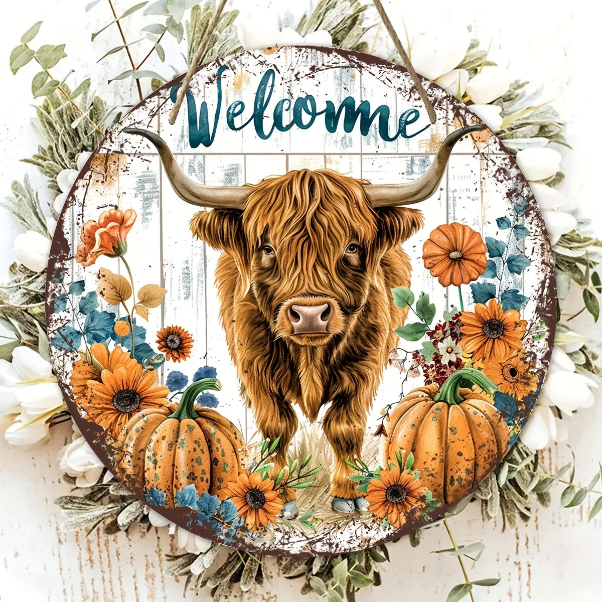 Acrylic,Cow,Welcome,Fall Sign,Fall,Farmhouse Decor,Wreath Centre,Room,Gift Ideas, Farmhouse Porch Welcome Sign,Home,Wall Decor