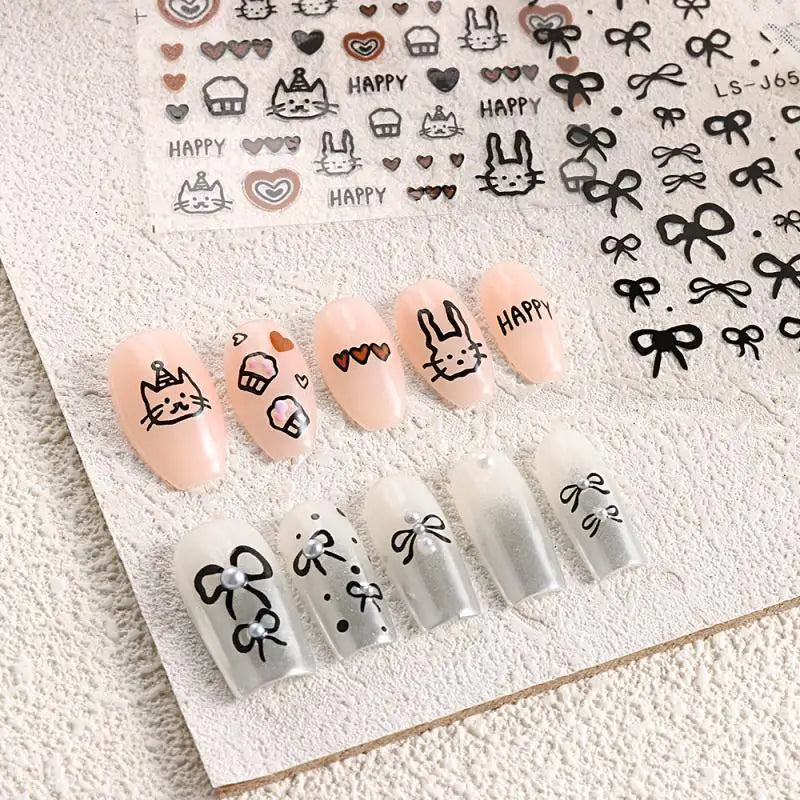 Lovely Nail Enhancement Sticker Sweet Nail Decoration Cute Nail Stickers Nail Art Nail Patch Nail Beauty Nail Tool