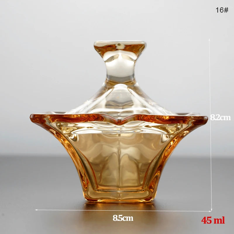 1PC Transparent Colorful Crystal Glass Acrylic Powder Liquid Relief Nail Cup Dappen Dish Lid Bowl Holder Equipment Nail Art Tool