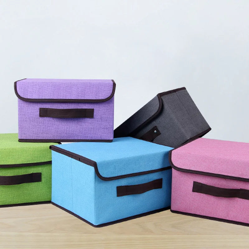 Houseware Box 2 Pieces/set of Linen Storage Boxes for Cosmetics, Stationery and Clothing