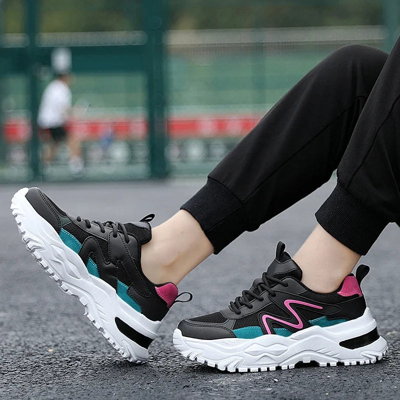 Women White Sports Vulcanize Shoes Female Platform Running Sneakers Ladies Black Casual Shoe Women Tennis Sneakers Plus Size 43