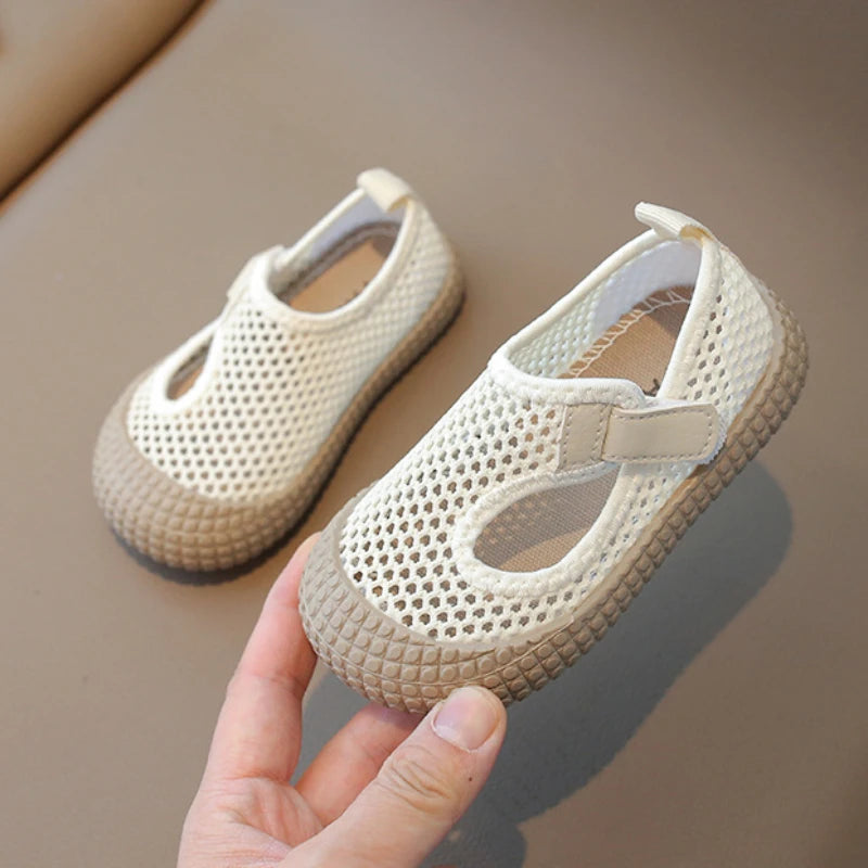 Children's Shoe for Girl Summer New Boy Mesh Breathable Causal Shoes Fashion Patchwork Kids School Beach Walking Shoes Hook Loop