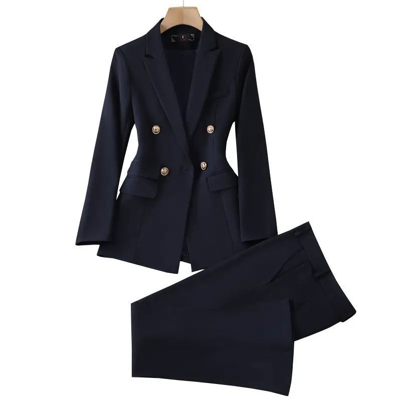2024 Spring and Autumn Korean Edition New Solid Color Women's Set Temperament Casual Work Wear Small Suit Two Piece Set