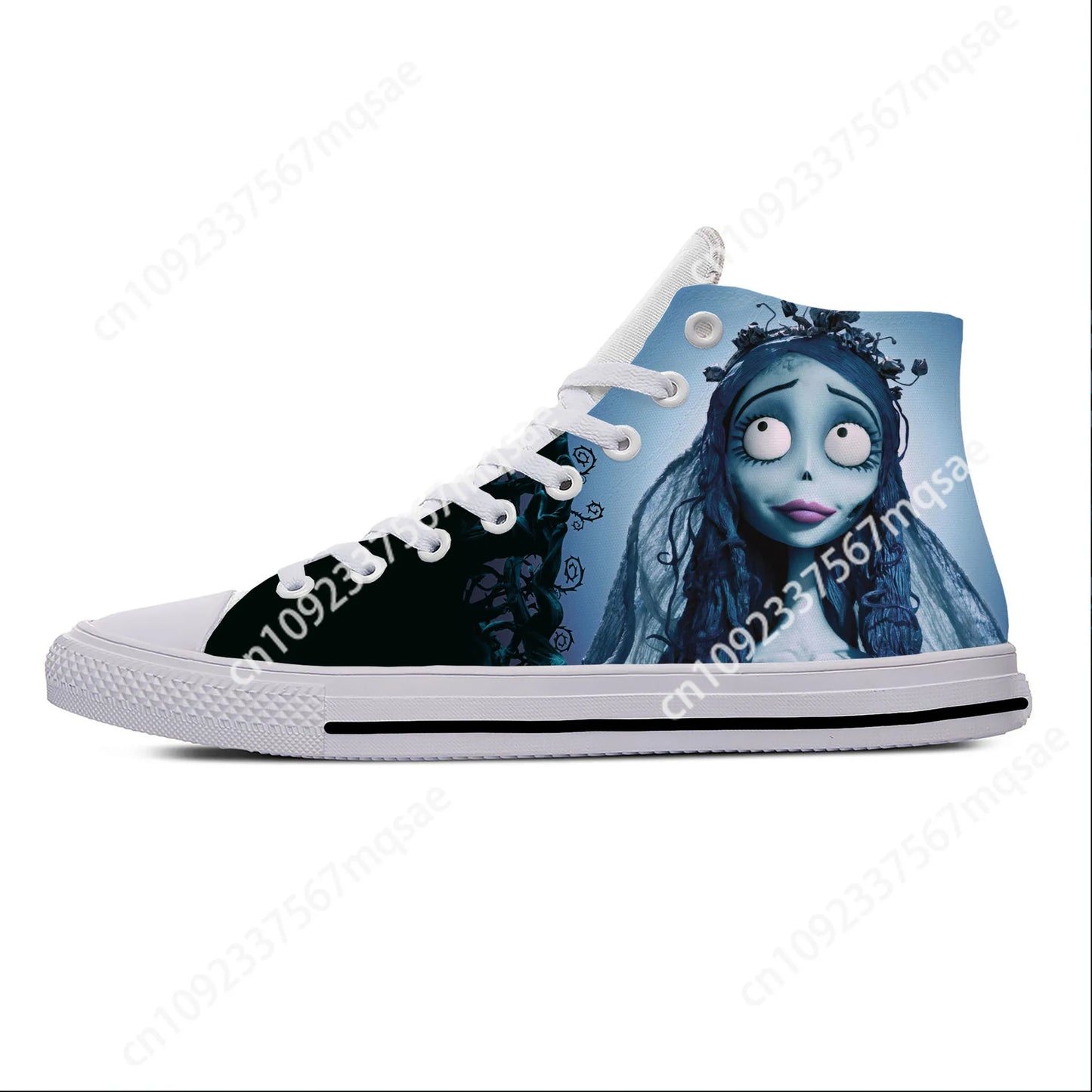 Hot Cool Summer Anime Manga Cartoon Corpse Bride Funny Fashion Casual Cloth Shoes High Top Men Women Sneakers Latest Board Shoes