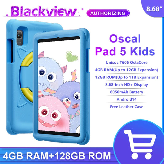 Blackview OSCAL Pad 5 Kids Tablet 8.68-inch Display T606 Octa-core Android 14 4GB 128GB 6050mAh Educational Software Installed