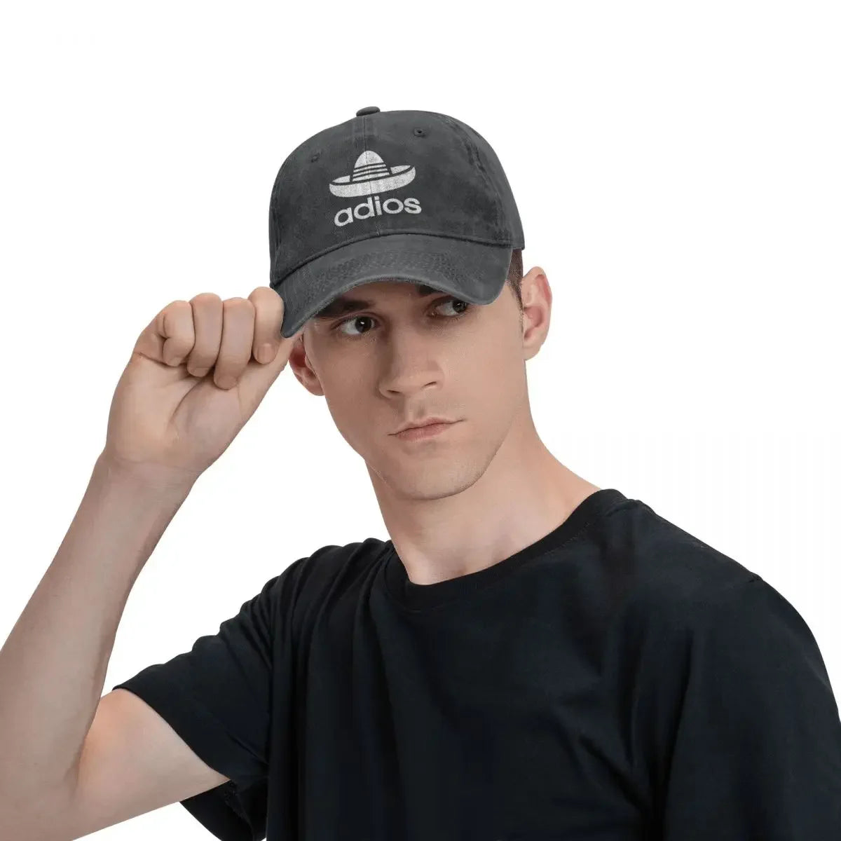Adios Goodbye Baseball Cap Spanish Mexican Casual Unisex-Teens Washed Trucker Hat High Quality Custom Logo Baseball Caps