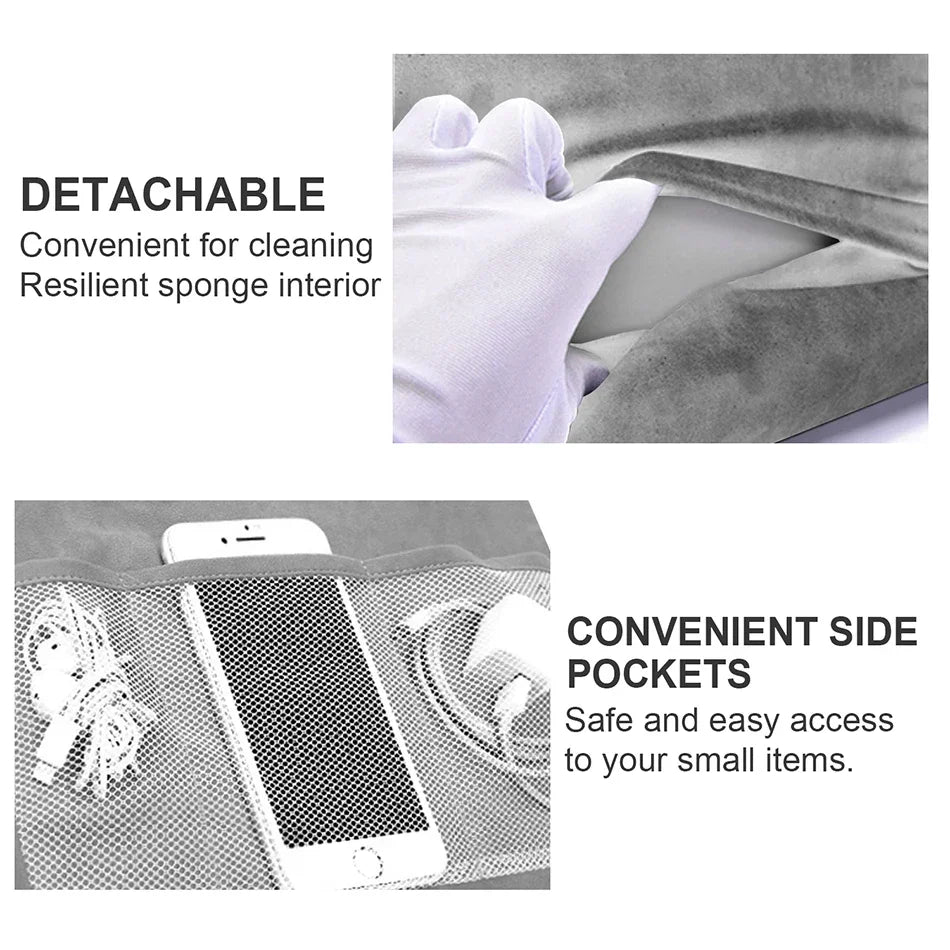 Soft Tablet Pillow Holder with Cable Pocket Pad Tablet Bracket Dock for Lap Bed and Desk for iPad Phone Kindle Reading Stand