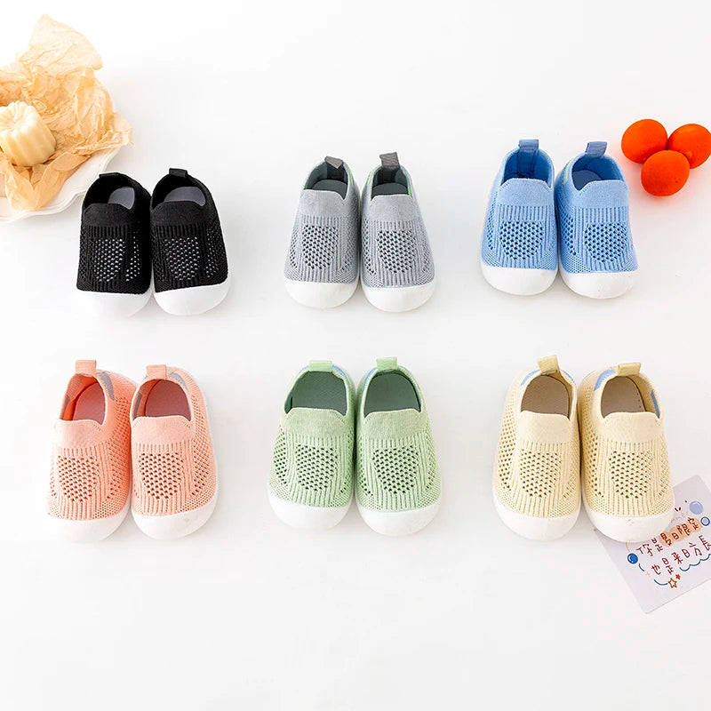 Spring Popular New Baby Shoes Mesh Knit Breathable Kid Girls Boys 0-3T Summer Slip-On Casual Sneakers Toddler Non-Skid Prewalker