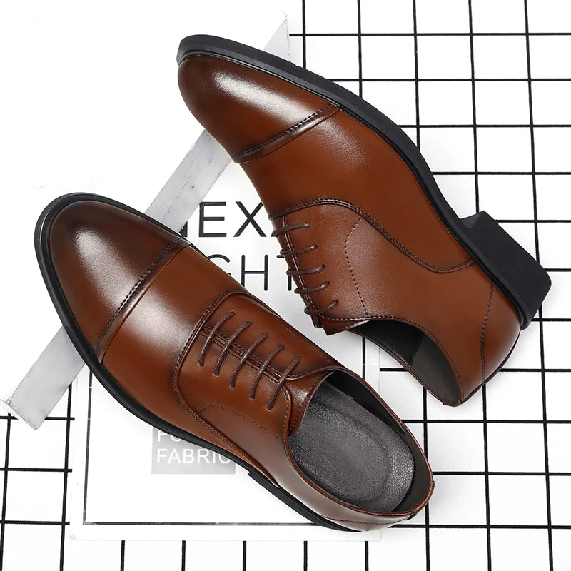 Height Increasing Shoes Men Taller Elevator 6CM Invisible Insole for Daily Men's Heighten Increased Wedding Oxfords Office Male