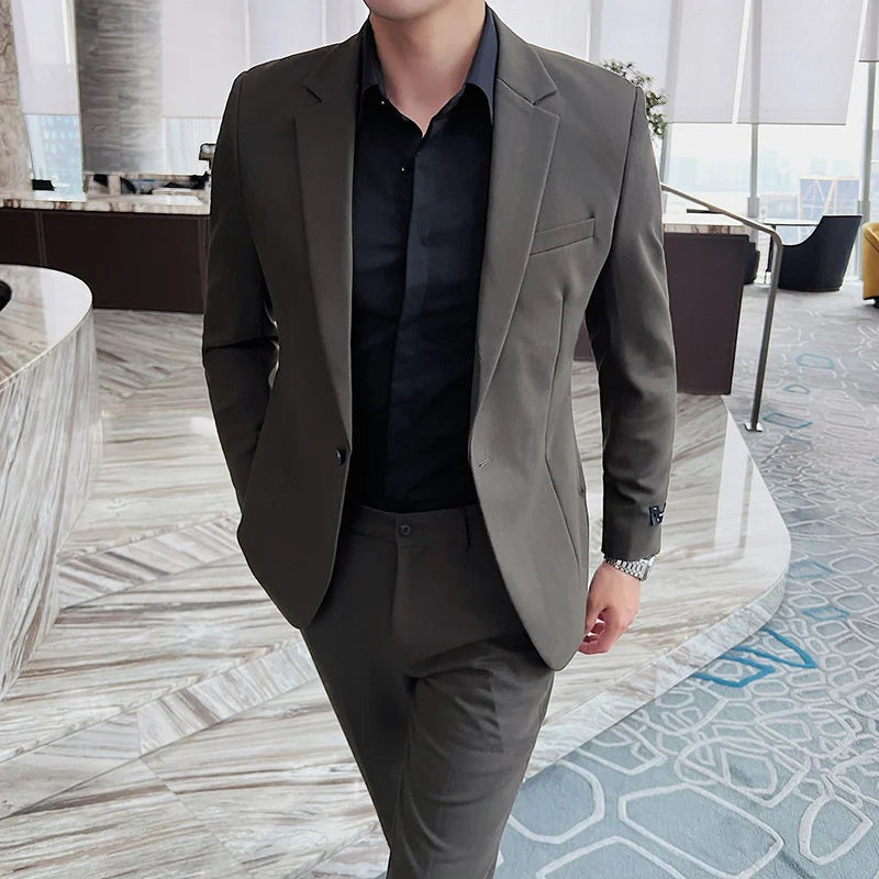 2023 Latest Coat Pants Designs Men Suits Wedding Suit Dresses Slim Fit Groom Best Male Tuxedo 2 Pieces Costume Homme S-4XL