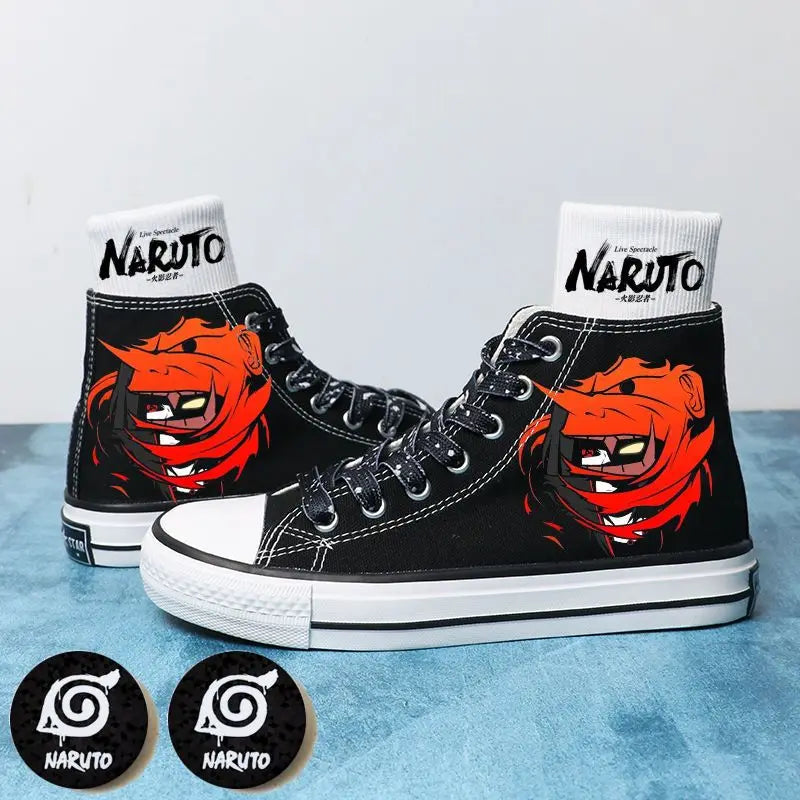 NARUTO Uchiha Itachi anime summer men comfortable canvas shoes Hatake Kakashi sneakers breathable printed high-top sneakers gift