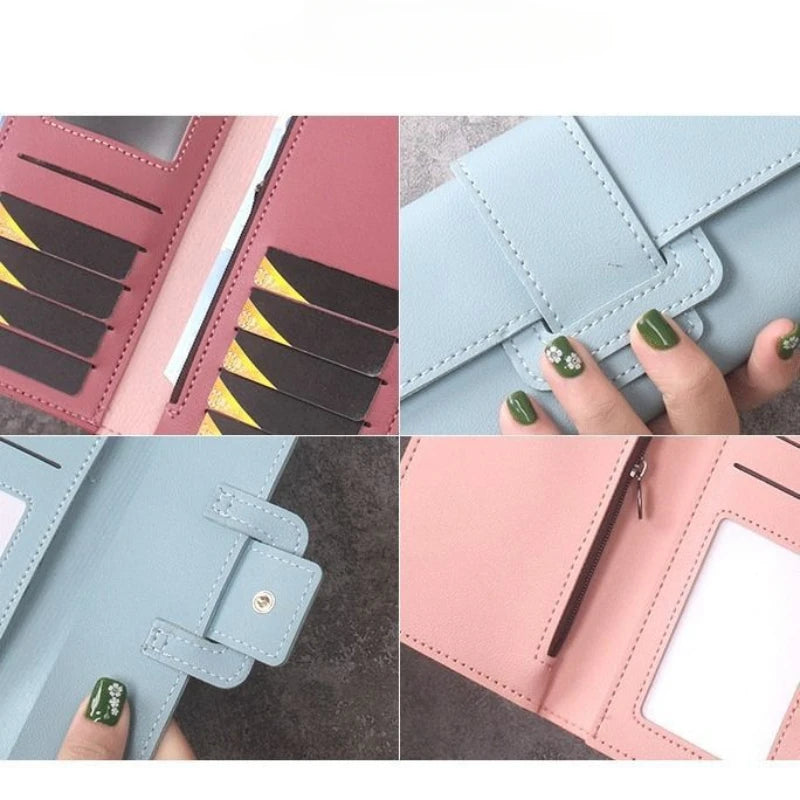 High Quality Women Wallet Anti-theft Leather Wallets for Woman Long Zipper Large Ladies Clutch Bag Female Purse Card Holder