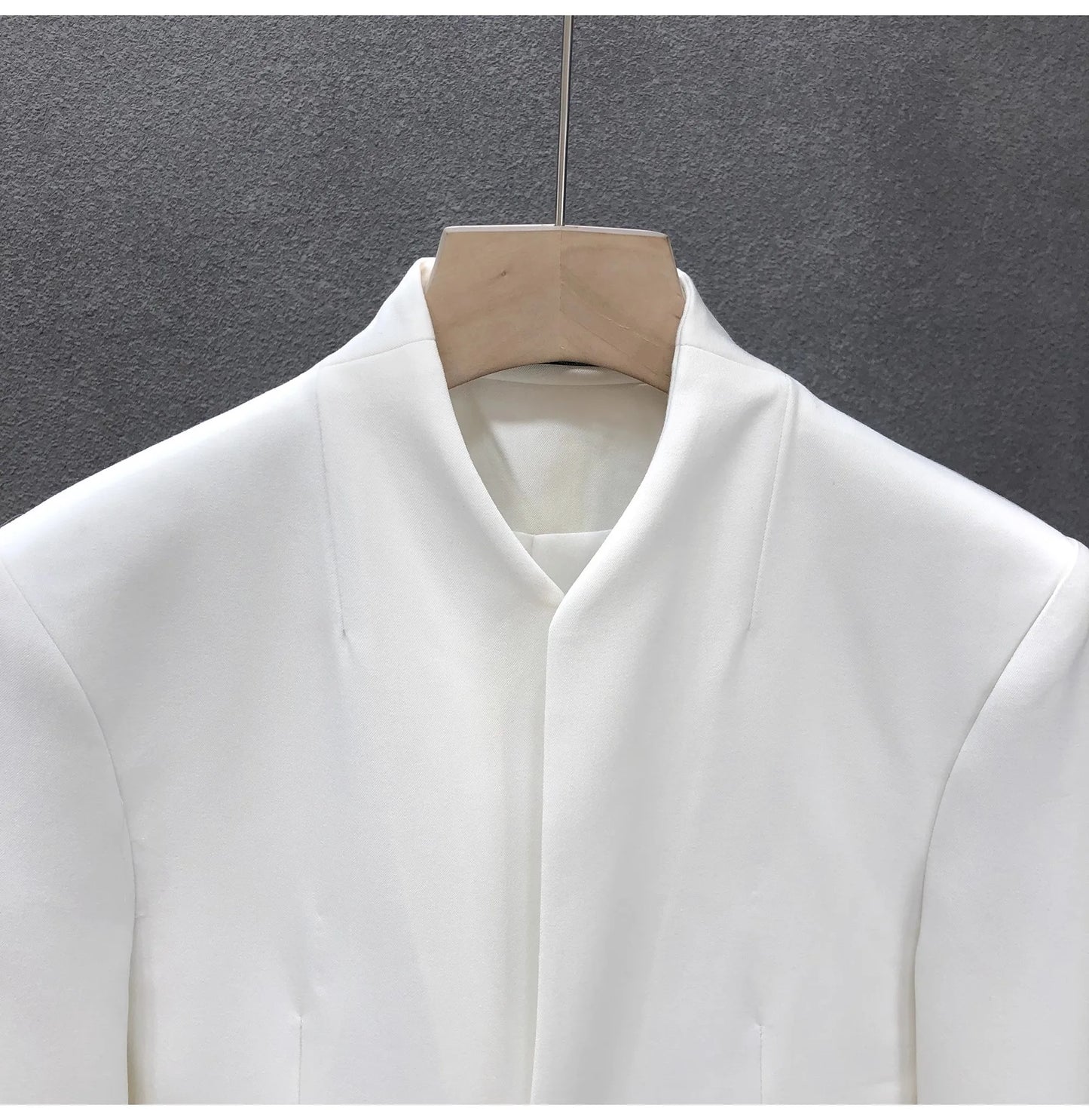 S-8017 Retro stand collar casual suit for men, Zhongshan suit jacket for men, white mini suit for men