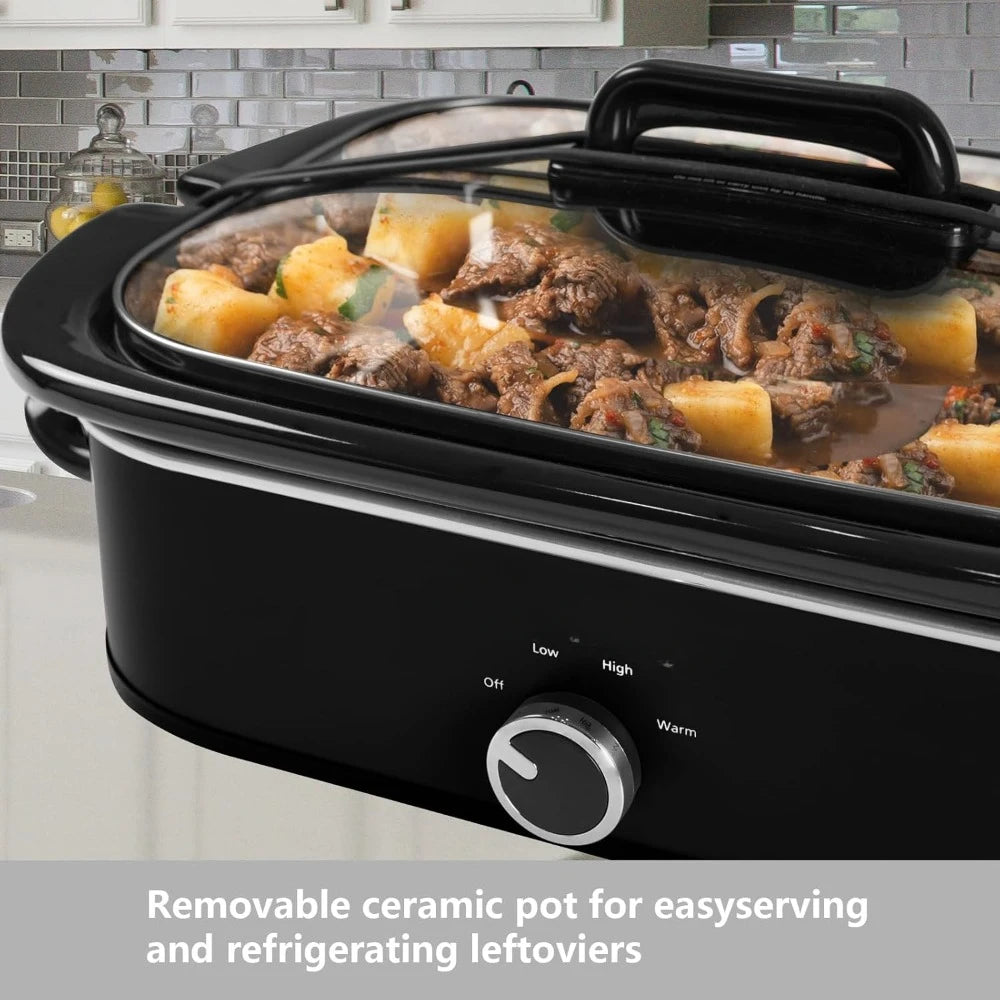 4-Quart Slow Cooker with Casserole Manual Warm Setting, Kitchen Small Appliance , Dishwasher Safe Crock,  Slow Cooker