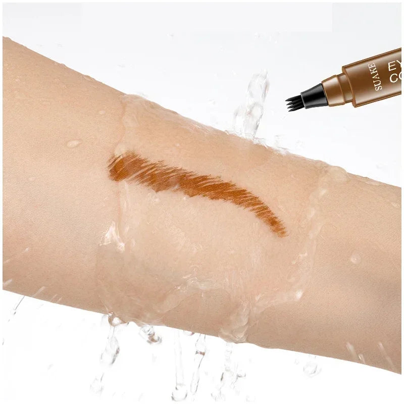 5 Colors Waterproof 4 Fork Tip Eyebrow Tattoo Pencil Long Lasting Brown Liquid Eyebrow Pen Eye Cosmetics Women Beauty Makeup