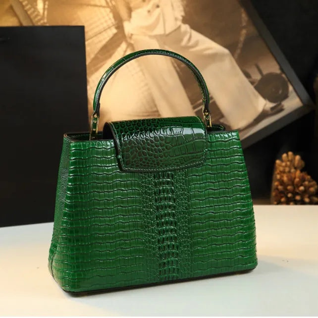 Luxury Genuine Leather Women's Handbags Niche Original Lady Shell Bag Crocodile Pattern 2024 New Shoulder Messenger Bags